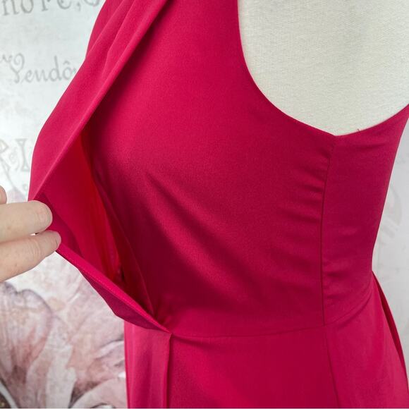 Vince Camuto Pink Silky Dress Layered Front Pleats Size 14 - Picture 6 of 14